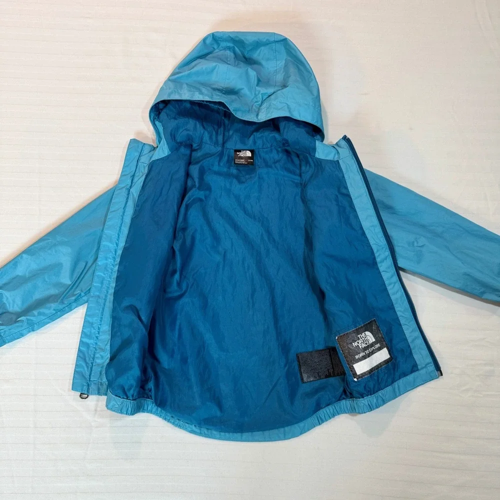 The North Face Kids Blue Hooded Windbreaker Jacket Full Zip 18-24M